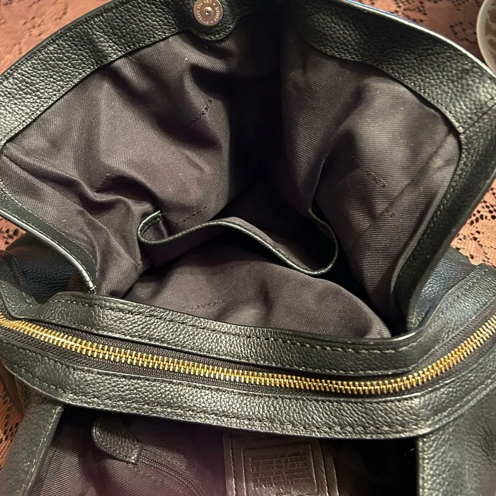 Cute Coach Black Leather Hobo Bag/Purse